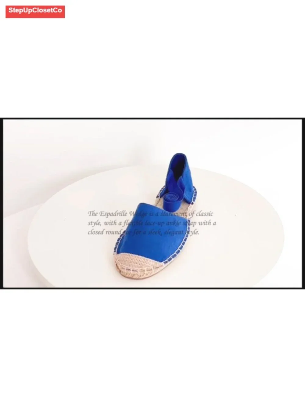 Faux Suede Cap-Toe Lace-Up Ankle Strap Espadrille Flat Sandals